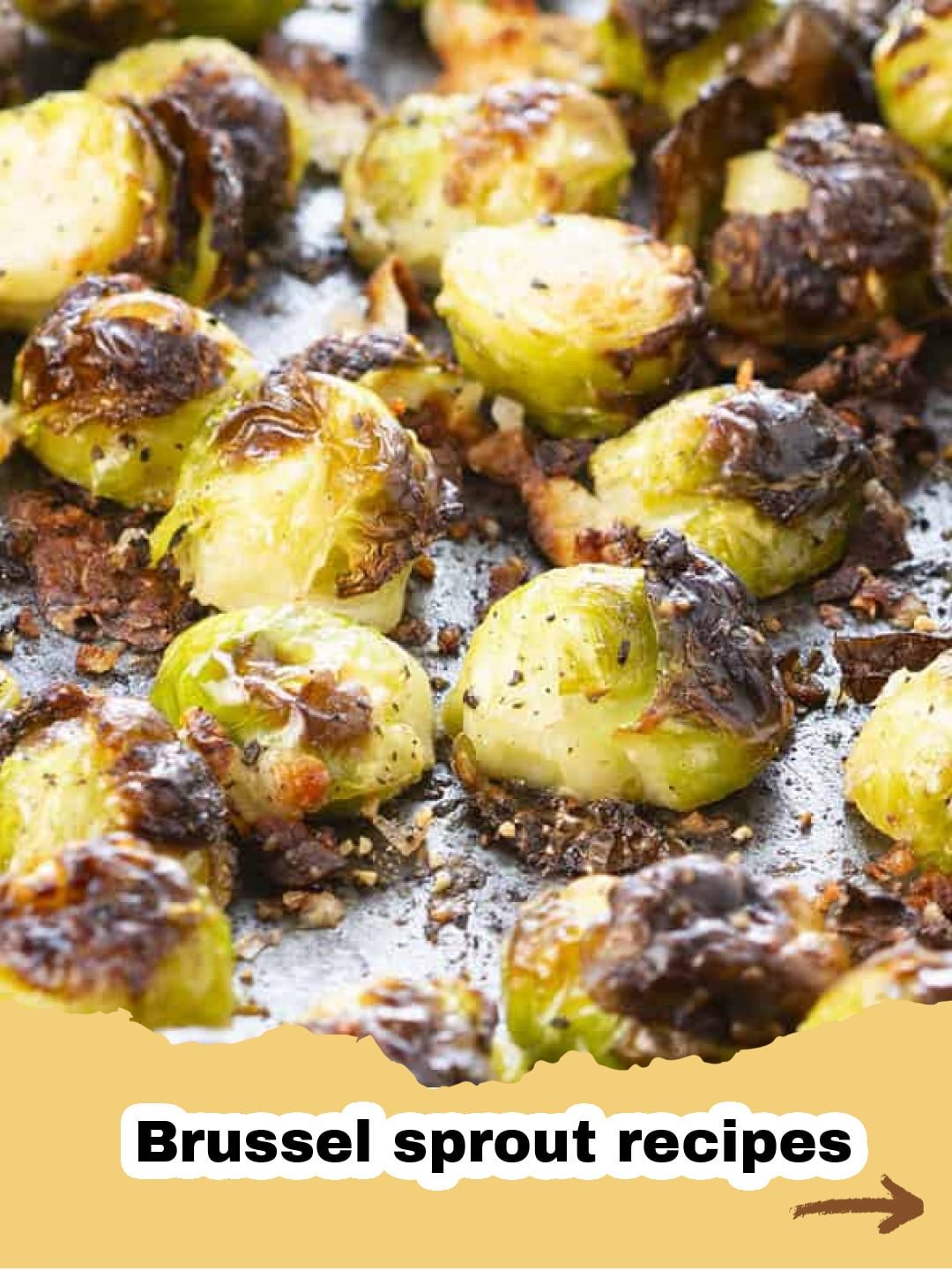 Discovering the Magic: How to Make The Best Brussels Sprouts of Your Life 1 Close-up of perfectly roasted Brussels sprouts with crispy edges, drizzled with balsamic glaze, on a white serving plate.