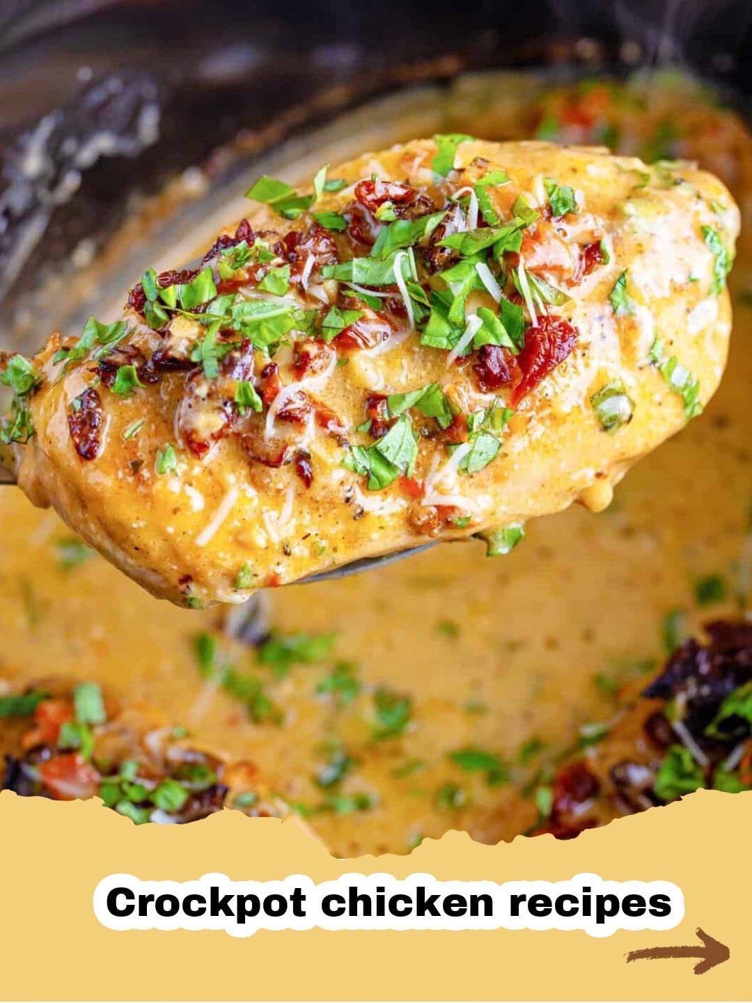 Crock Pot Marry Me Chicken: The Easiest, Most Delicious Weeknight Meal 1 Close-up of Crock Pot Marry Me Chicken with creamy sauce, sun-dried tomatoes, and fresh herbs, served in a bowl.