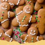 The Most Deliciously Chewy Gingerbread Cookies You'll Ever Make 5 A festive plate of perfectly baked and decorated gingerbread cookies shaped as gingerbread men and stars.