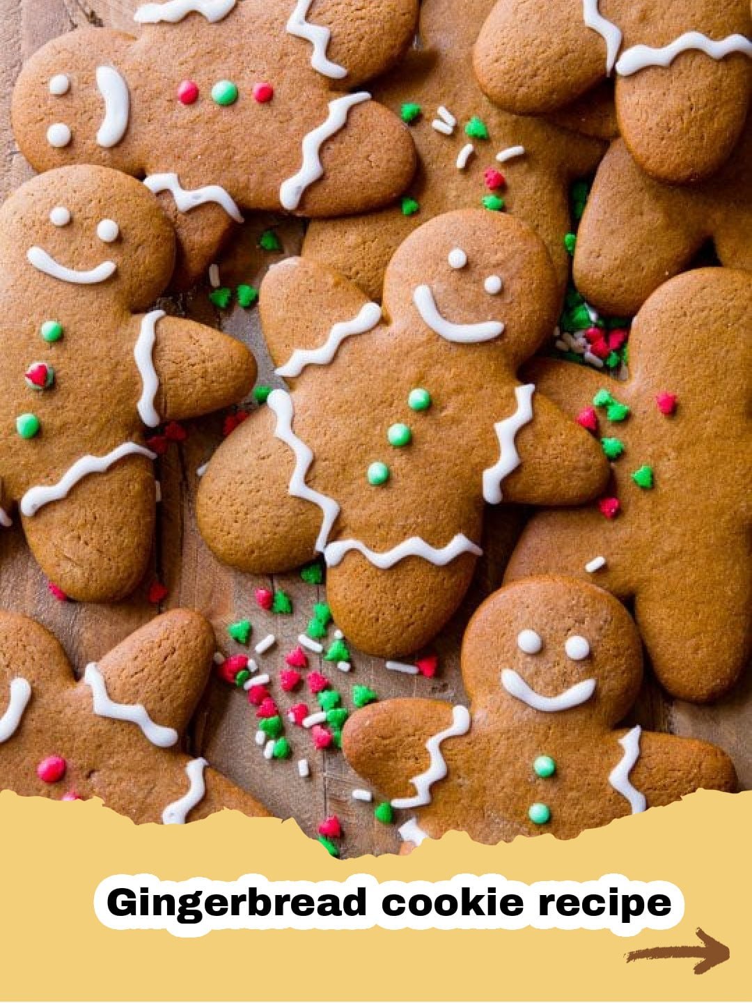 The Most Deliciously Chewy Gingerbread Cookies You'll Ever Make 1 A festive plate of perfectly baked and decorated gingerbread cookies shaped as gingerbread men and stars.