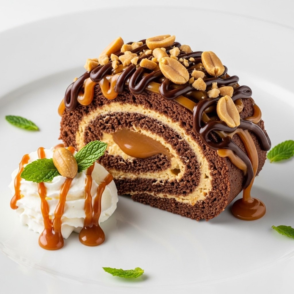 The Ultimate Chocolate Caramel Peanut Roulade: A Decadent Delight!