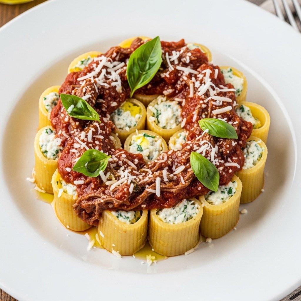 The Ultimate Stuffed Rigatoni with Beef Ragu: A Hearty Italian Delight
