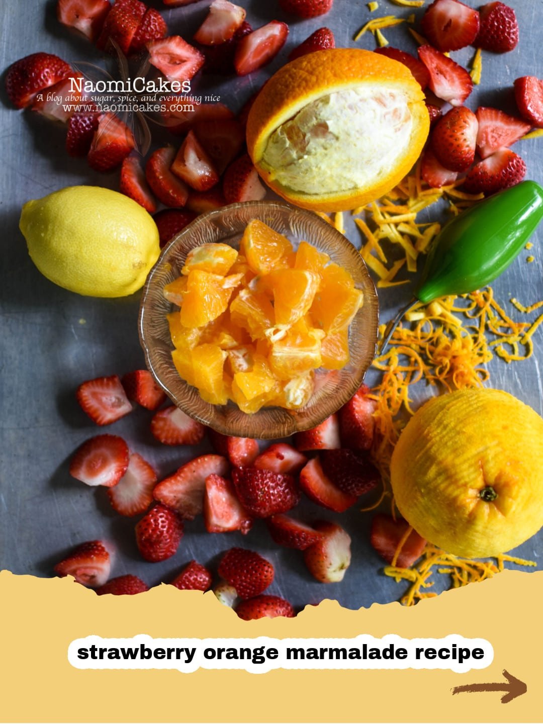 Sunshine in a Jar: Homemade Strawberry Orange Marmalade 1 Jars of glistening homemade Strawberry Orange Marmalade with fresh strawberries and orange slices in the background