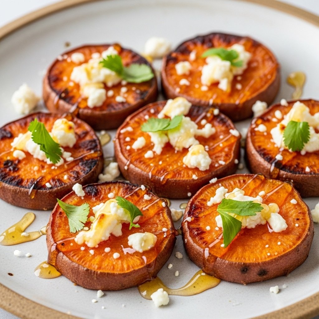 Roasted Sweet Potato Rounds with Honey & Feta: Sweet & Savory Delight