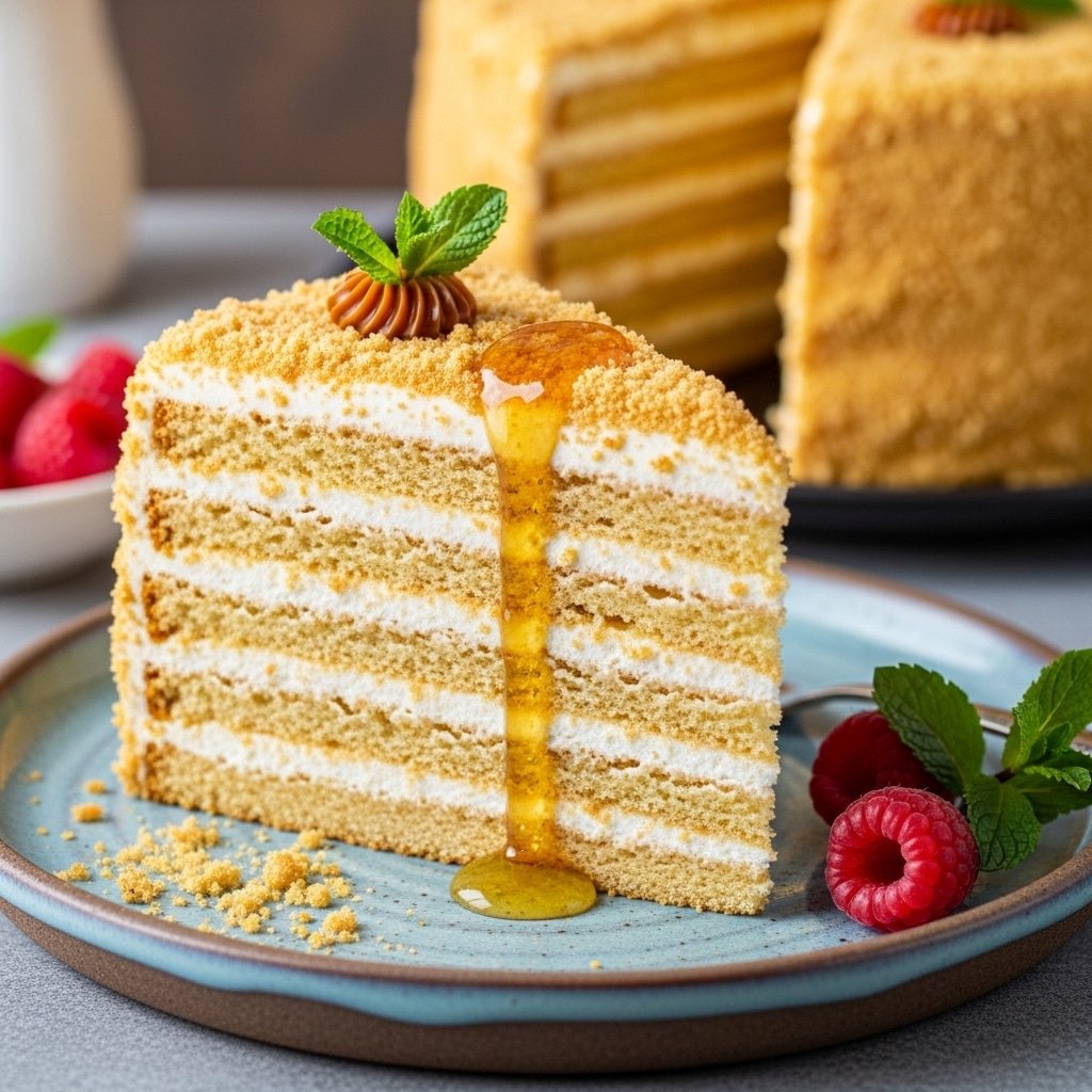The Enchanting Russian Honey Cake Medovik: A Layered Masterpiece!