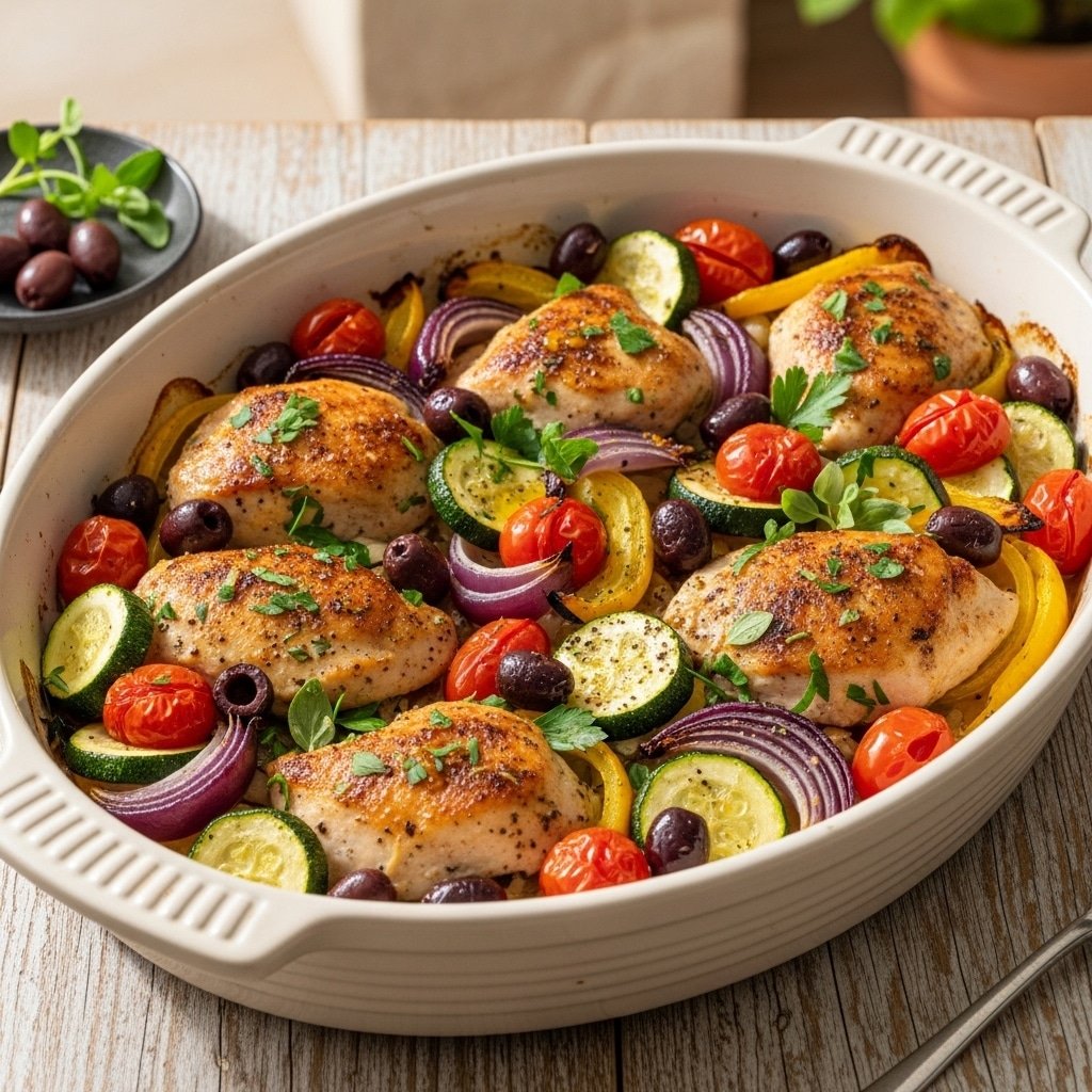 One-Pan Wonder: The Ultimate Mediterranean Chicken Zucchini Bake