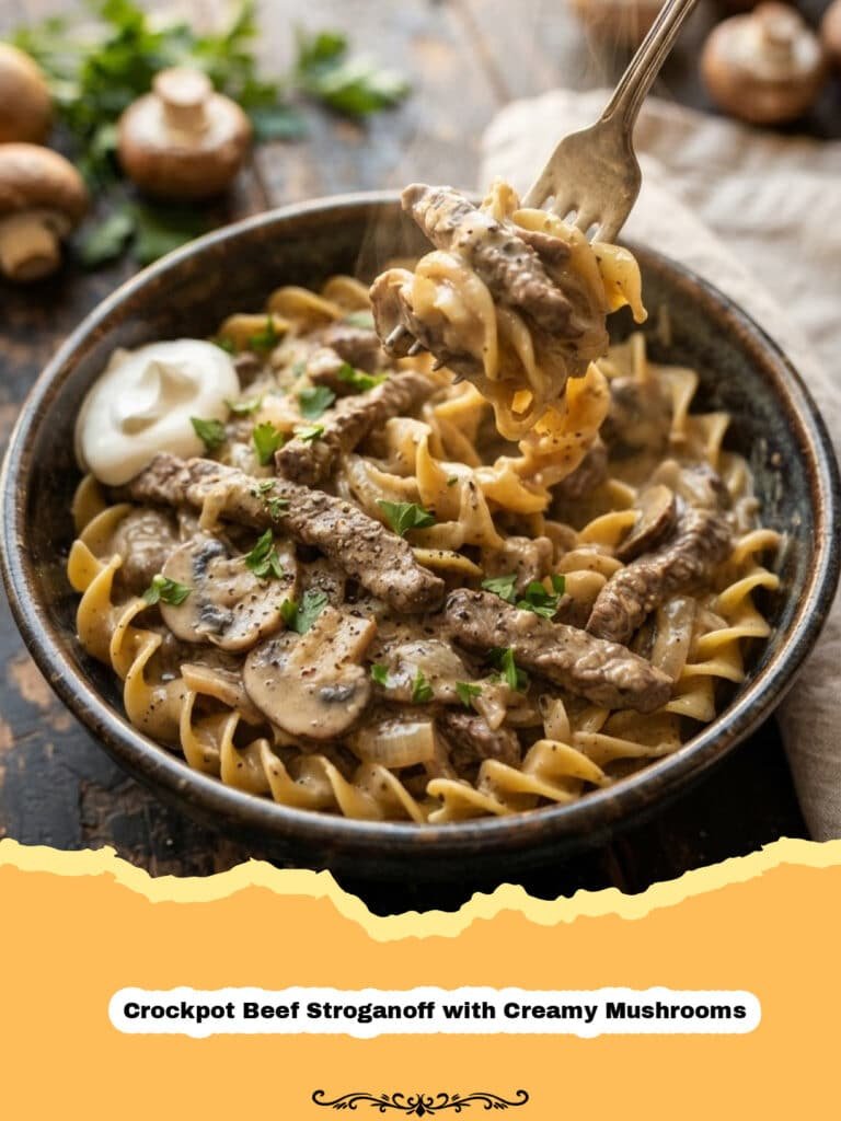 The Easiest Crockpot Beef Stroganoff with Creamy Mushrooms You’ll Ever Make