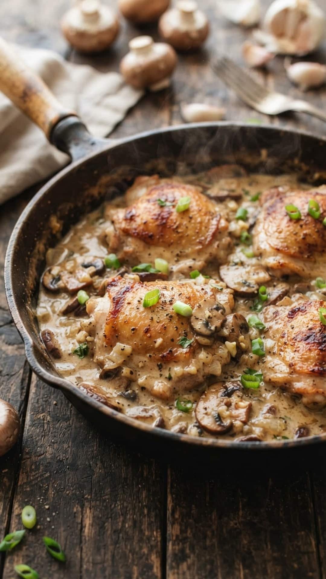 Keto Garlic Mushroom Chicken Thighs Preparation