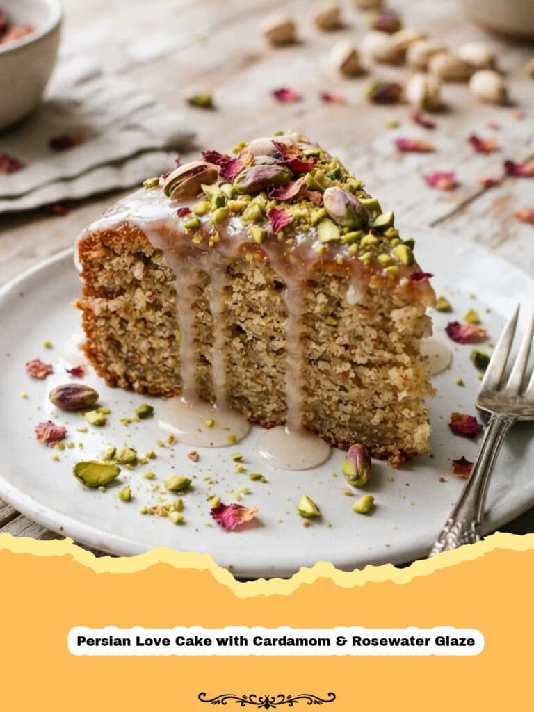 Persian Love Cake with Cardamom & Rosewater Glaze